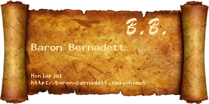 Baron Bernadett névjegykártya